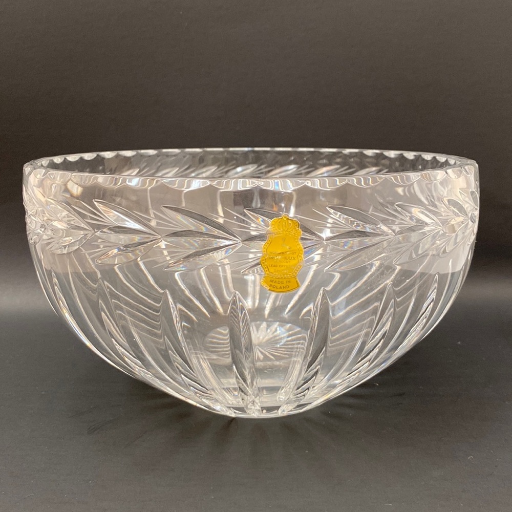 Vintage Imperlux Crystal Serving Bowl Handcut Lead Crystal 24% PBO - Poland
